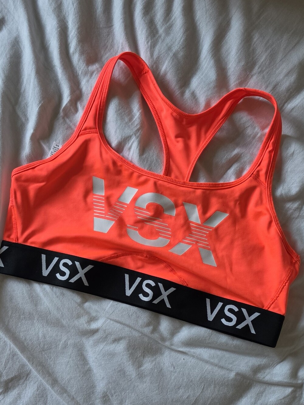 Victoria's Secret VSX Neon Orange Racerback Sports Bra